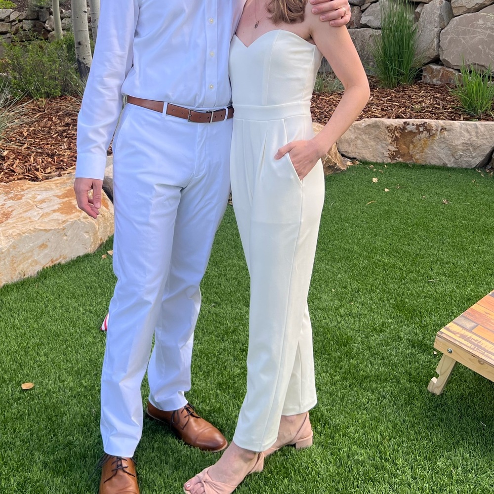 White Express Jumpsuit Size 0